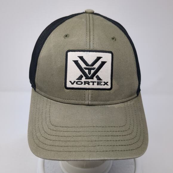 Vortex Snapback Trucker Cap Green One Size Adjustable Mesh Back 6 Panel - Picture 2 of 9